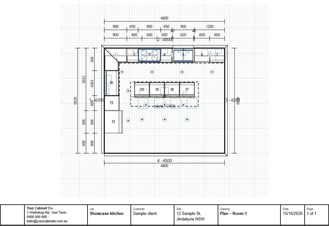 The room plan drawn in the Architectural style